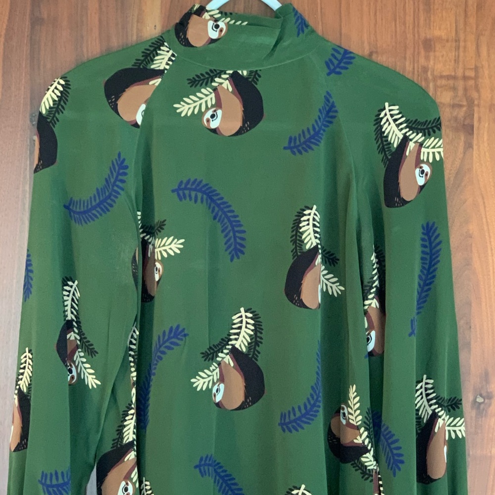 Tucker Mock Neck Blouse, Silk